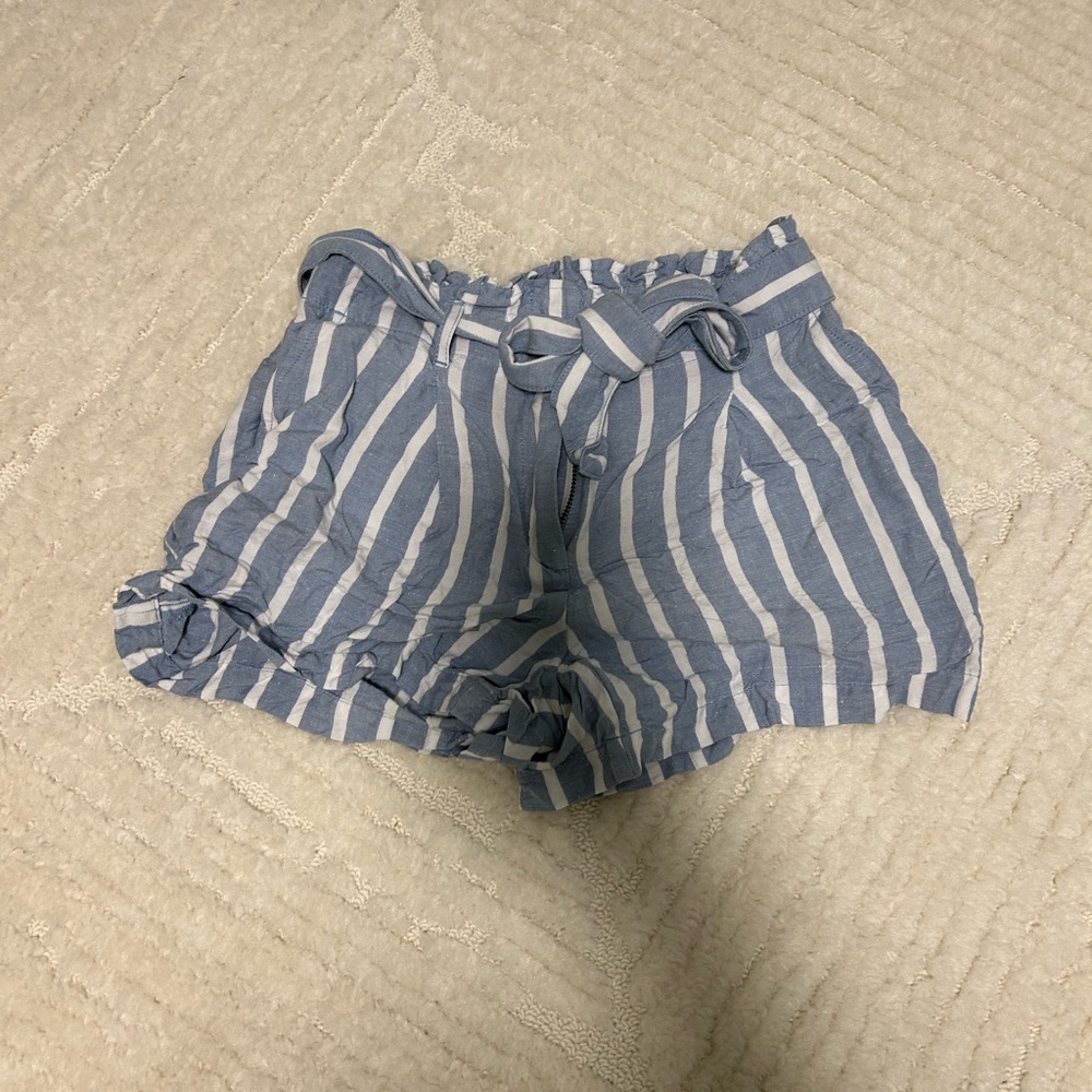 LOFT Blue and White Striped Women Shorts